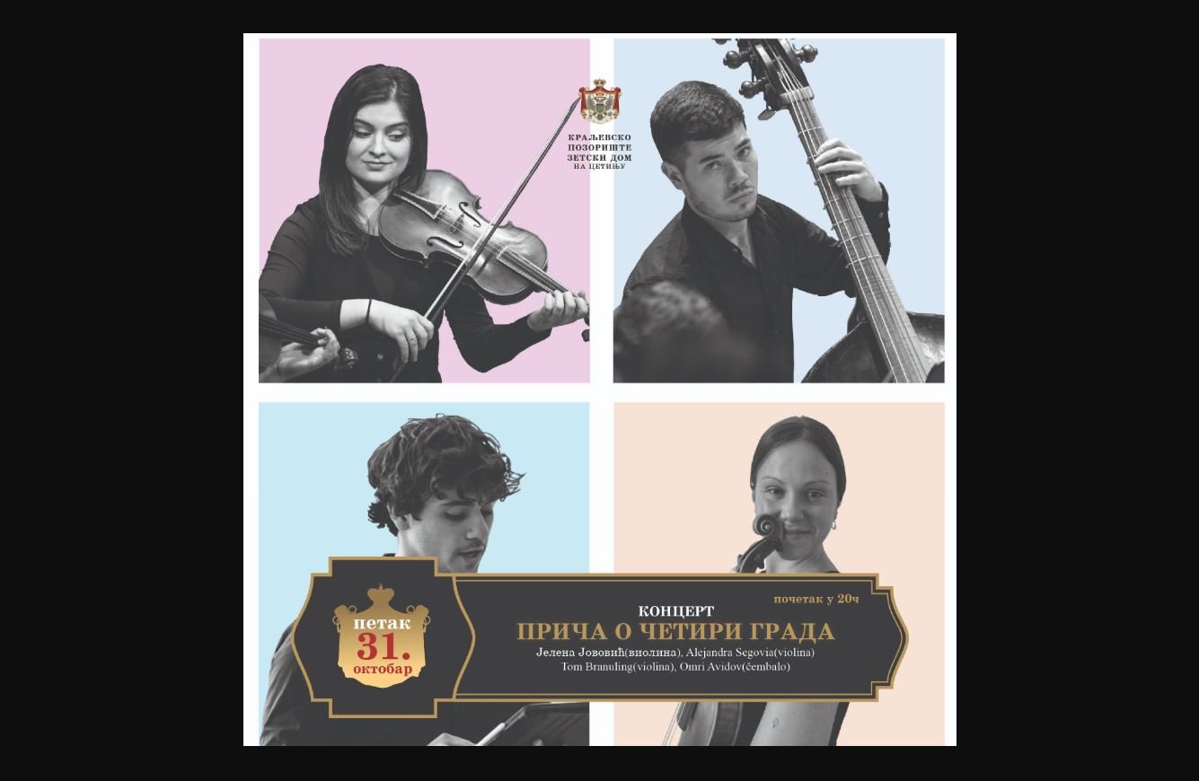 Koncert barokne kamerne muzike 31. oktobra u Zetskom domu