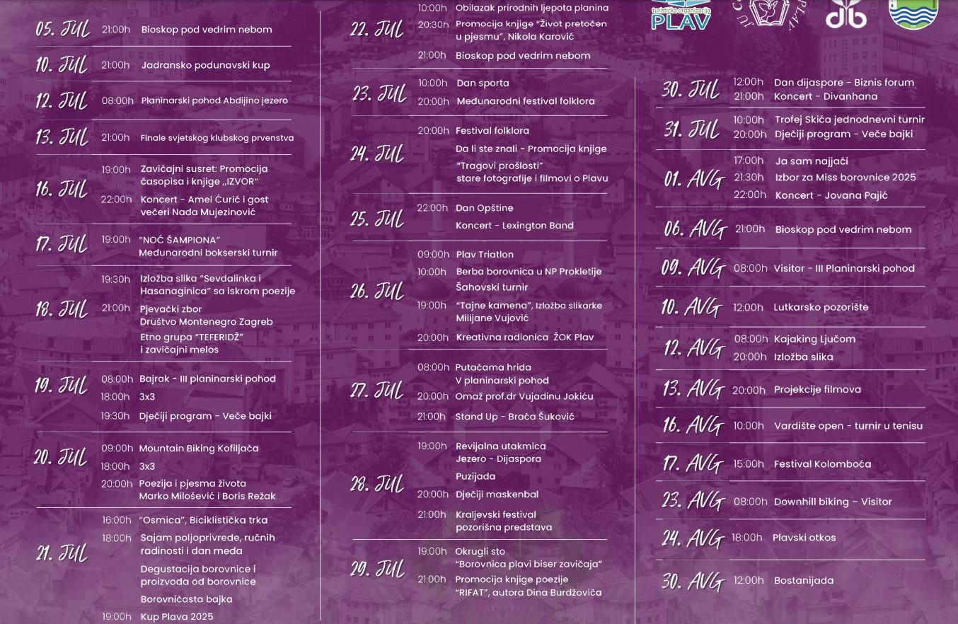 Ljeto u Plavu donosi pregršt događaja