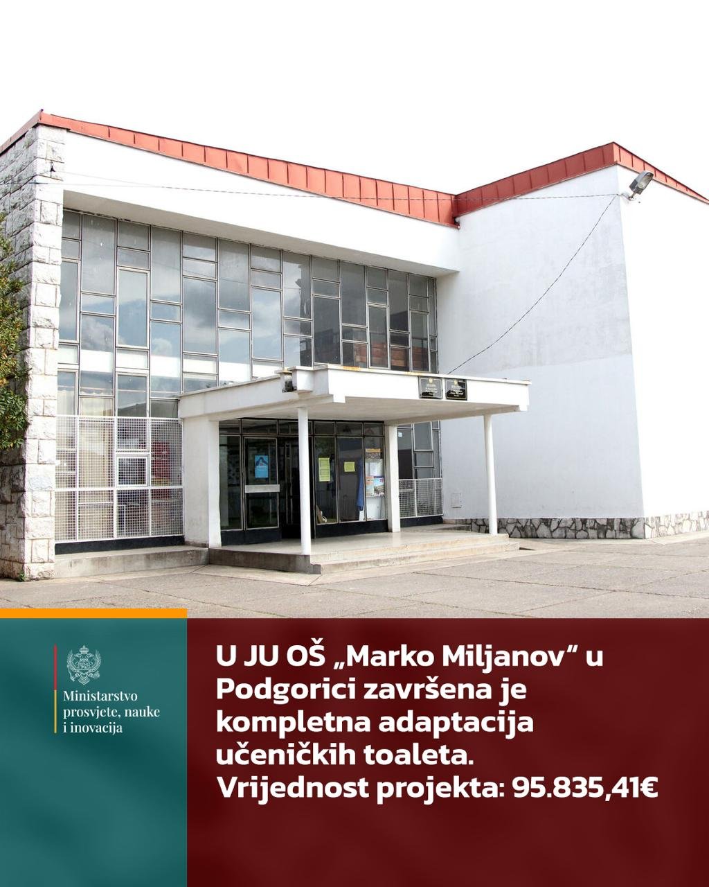 MPNI: Završena adaptacija toaleta u OŠ ,,Marko Miljanov“