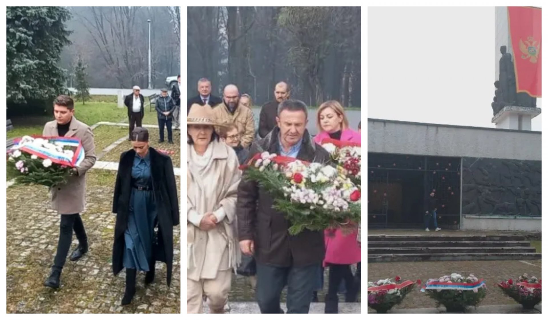 Pljevlja: Povodom dana Opštine, polaganje vijenaca na Stražici ponovo u dvije kolone