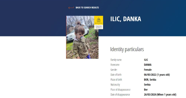 Interpol raspisao žutu potjernicu za Dankom Ilić