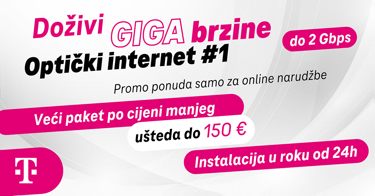 Superbrzi optički internet u vašem domu  - Doživite GIGA  brzine!