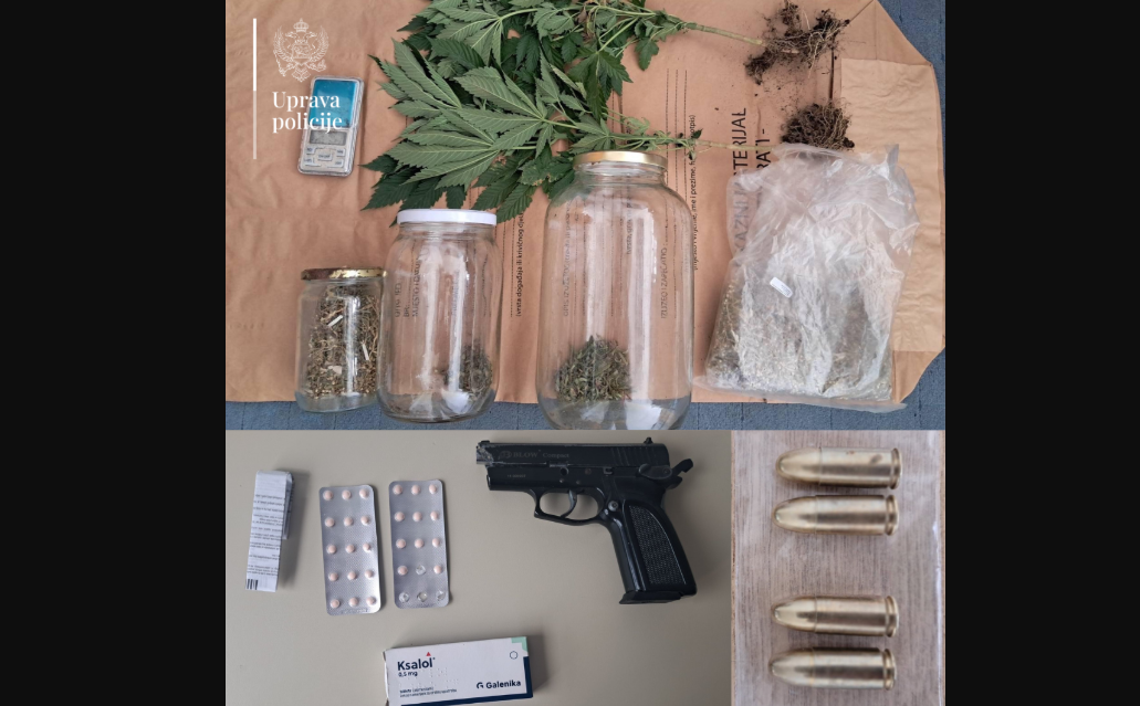 Pojačane aktivnosti policije u Plavu - pronađena marihuana, tablete sa liste opijata, gasni pištolj, municija