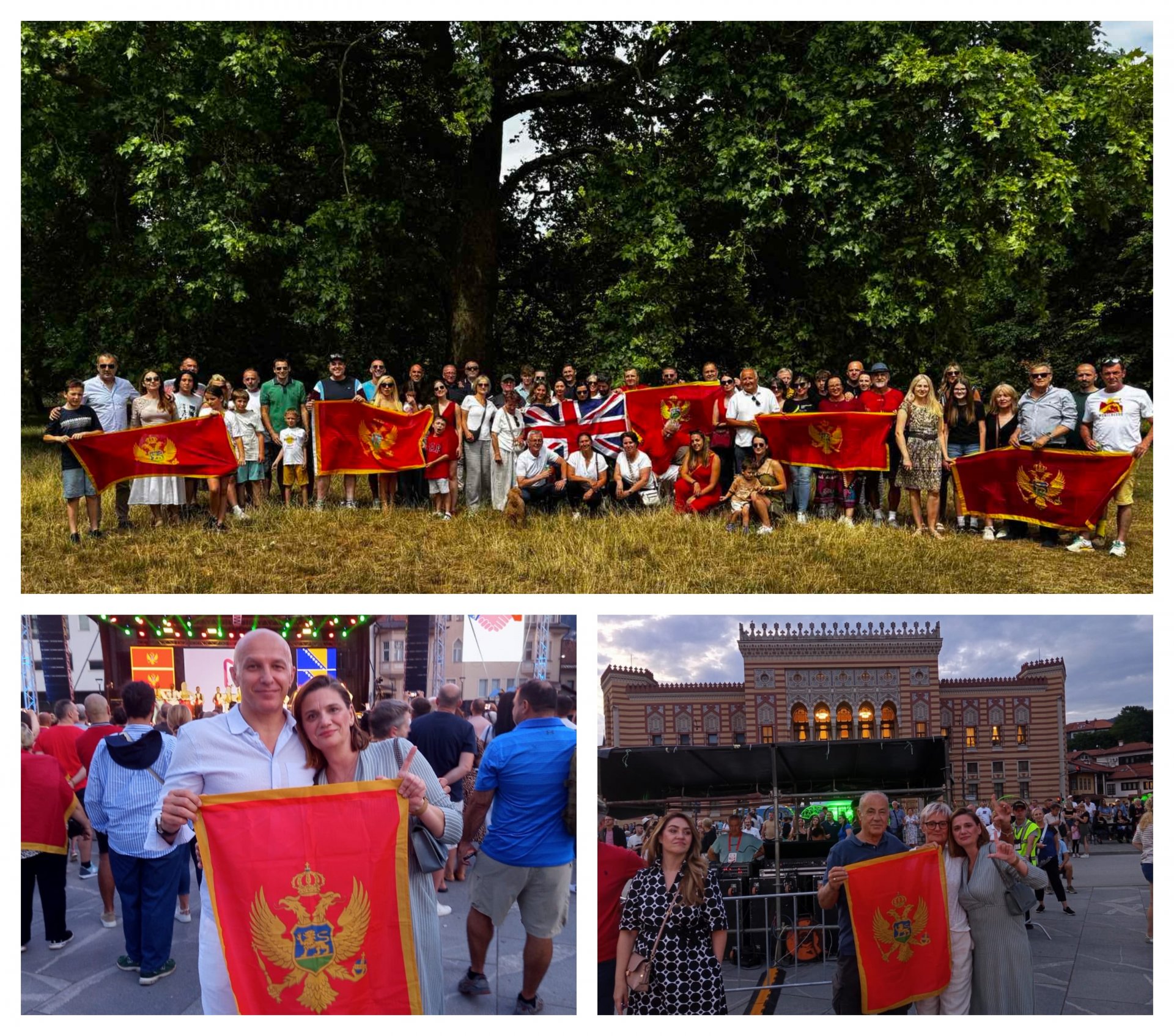 Crnogorska himna na Miljacki, zastave u Londonu