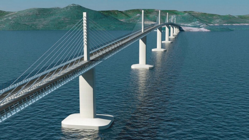 Počela gradnja Pelješkog mosta, postavljen probni pilon dug 74 metra