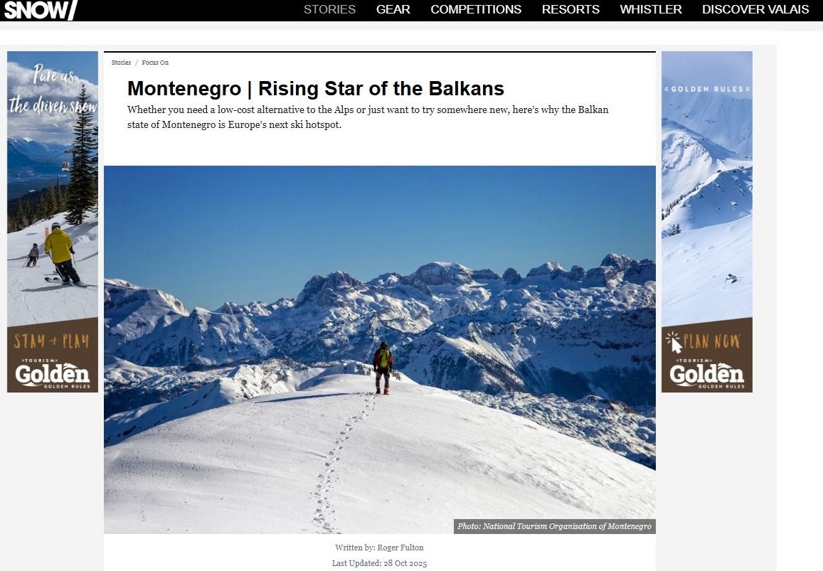 Crna Gora predstavljena u britanskom Snow Magazinu