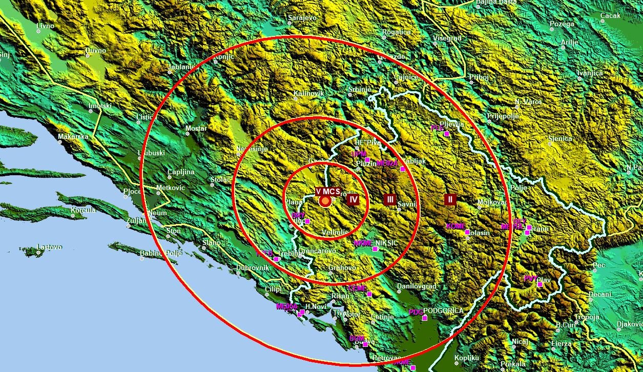 Zemljotres u BiH, osjetio se i u Crnoj Gori